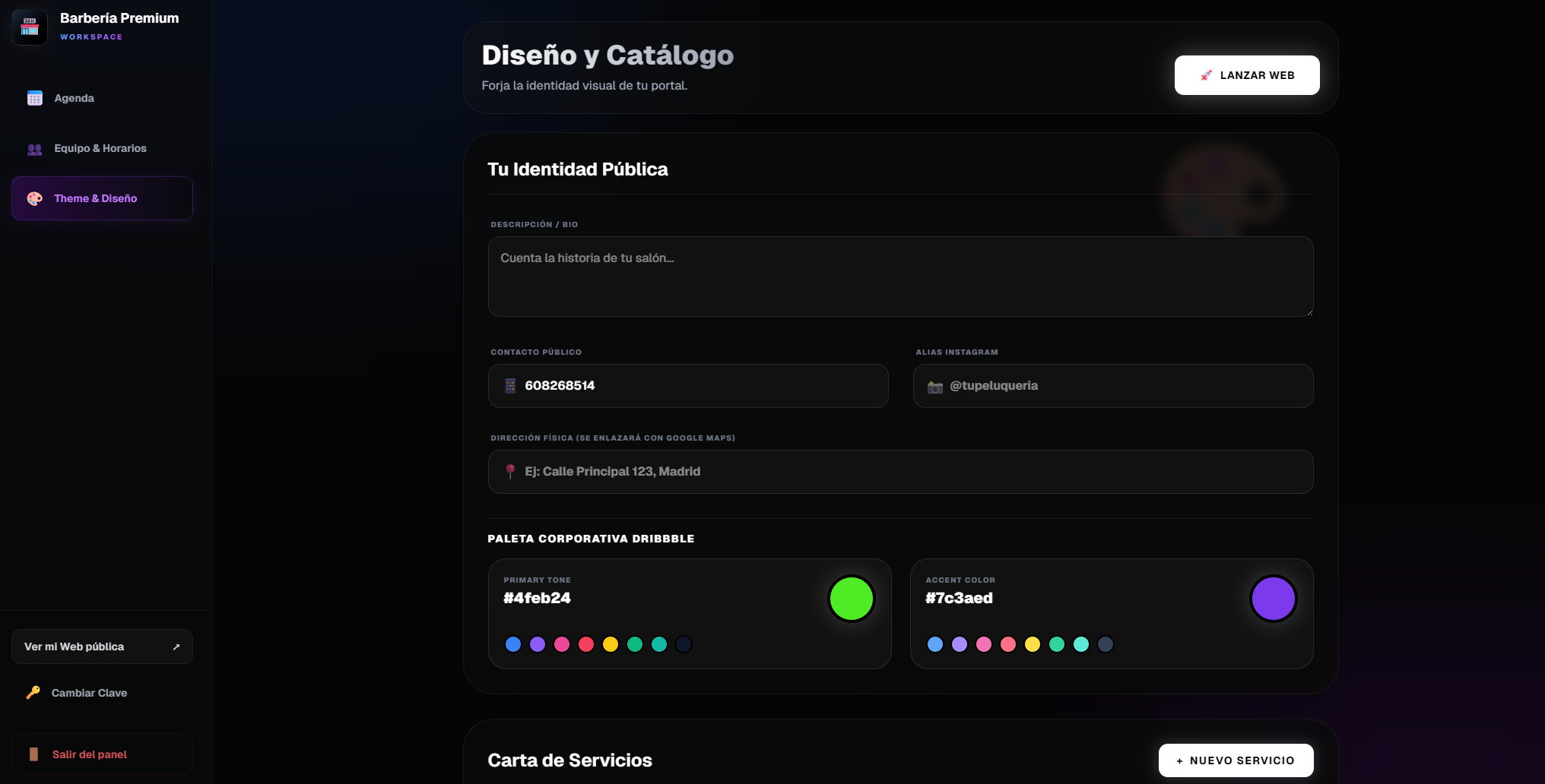 Panel de Configuración STYL